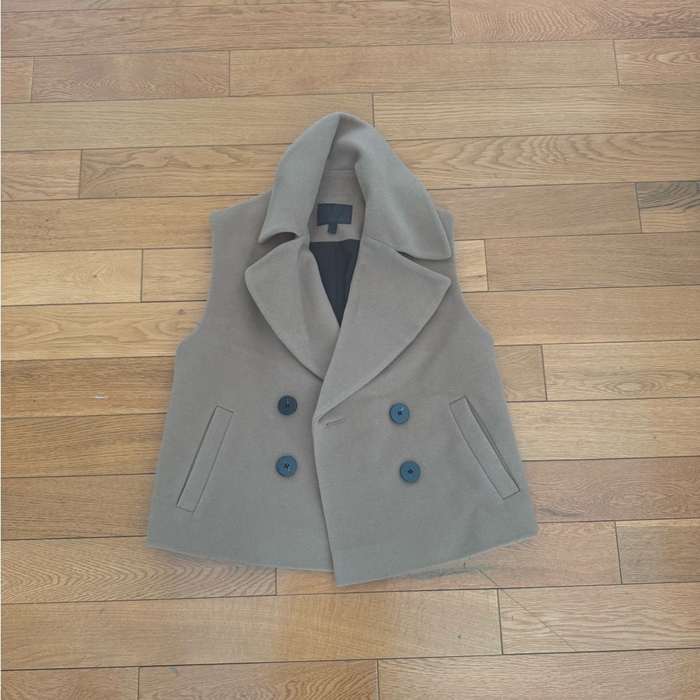 INTERMIX Tan Double-Breasted Vest